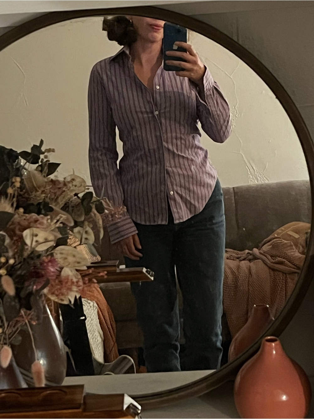 Ralph Lauren Super Slim Fit Lilac Striped Button Down Shirt - Picture 4 of 4